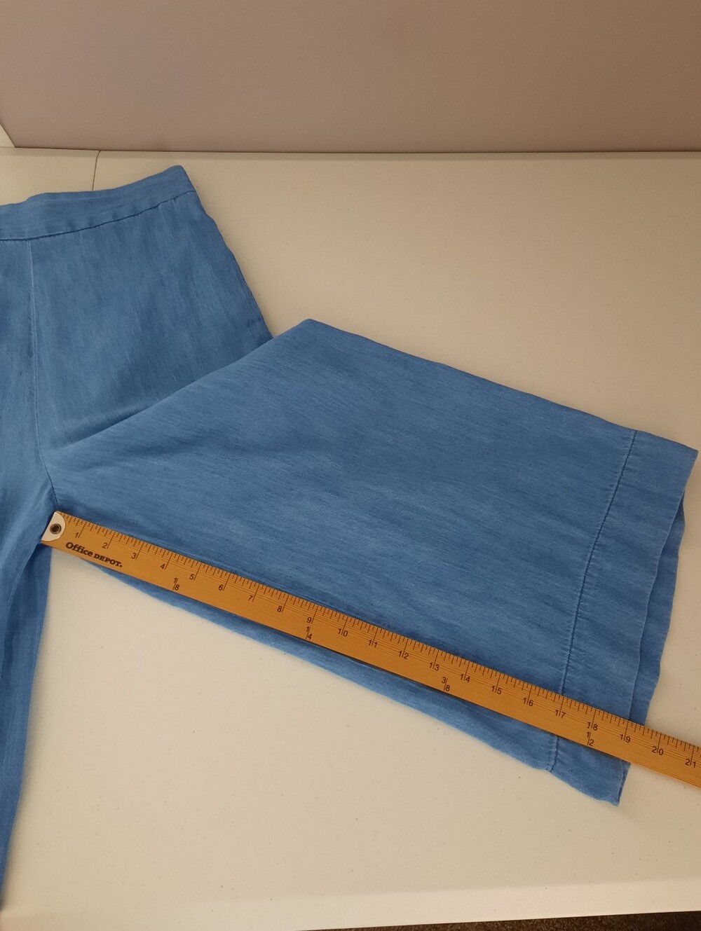 Madewell Chambray Huston High Rise Pull On Wide Leg Crop Pants size Small - Picture 14 of 16